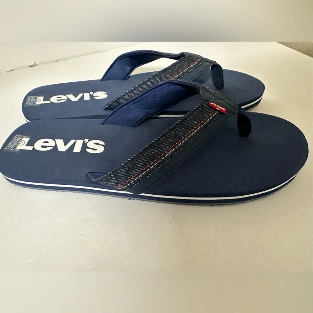 Levi's Dark Blue Flip Flops Size 12 Men’s